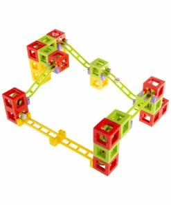 Trademark Magnetic 3D Block Marble Run Set Kids Building & Play Sets