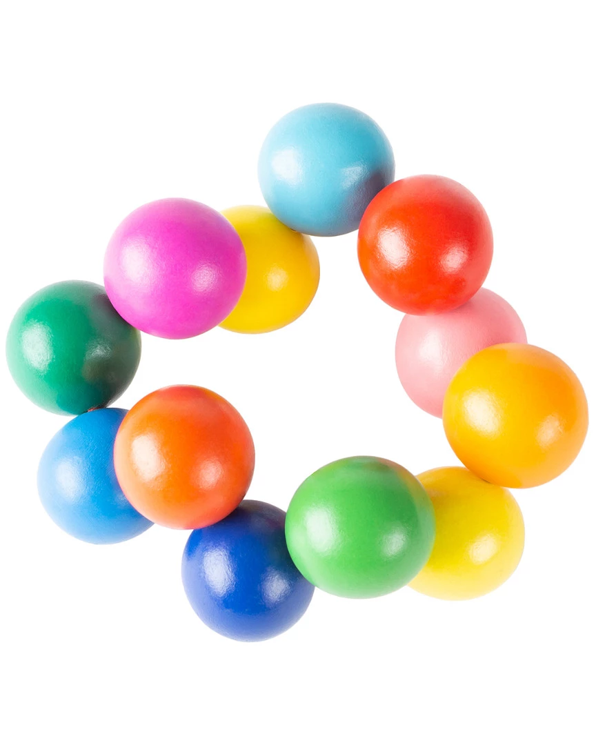 Trademark Rainbow Wooden Teething And Grasping Ring Toy Kids Games