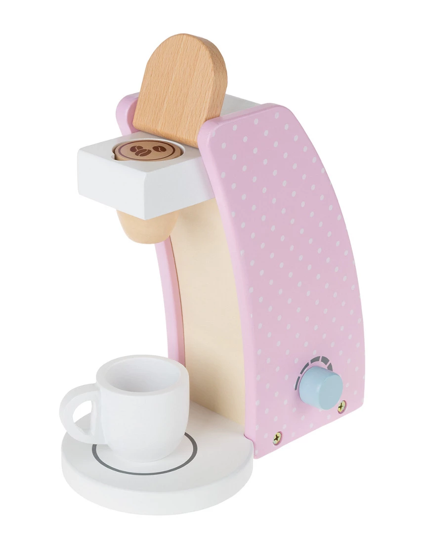 Trademark Wooden Pretend Play Single Serve Coffee Maker Set Kids Dress Up & Imaginative Play