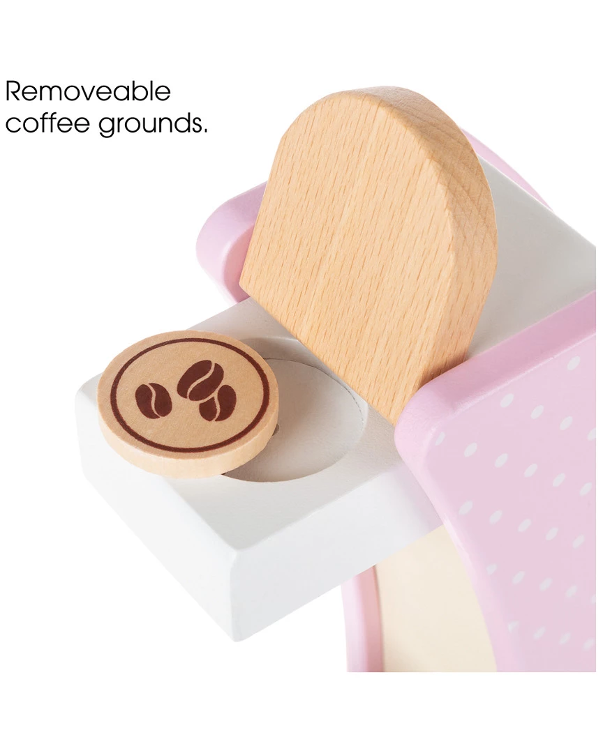 Trademark Wooden Pretend Play Single Serve Coffee Maker Set Kids Dress Up & Imaginative Play - Image 3