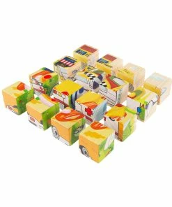 Trademark Vehicle Block Puzzle 6-in-1 Set Of Patterns Kids Puzzles