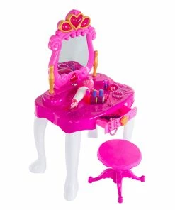Trademark Hey! Play! Pretend Play Princess Vanity With Stool Kids Dress Up & Imaginative Play