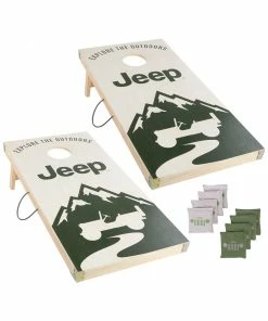 Trademark Jeep Logo Regulation Size Bean Bag Toss Cornhole Set Home Games & Giftables