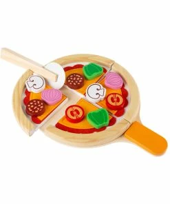 Trademark Pretend Play Pizza Set-Wooden Toy Food Kids Dress Up & Imaginative Play