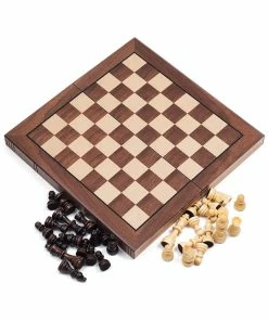 Trademark Chess Board Walnut Fold-Up Book Style Home Games & Giftables