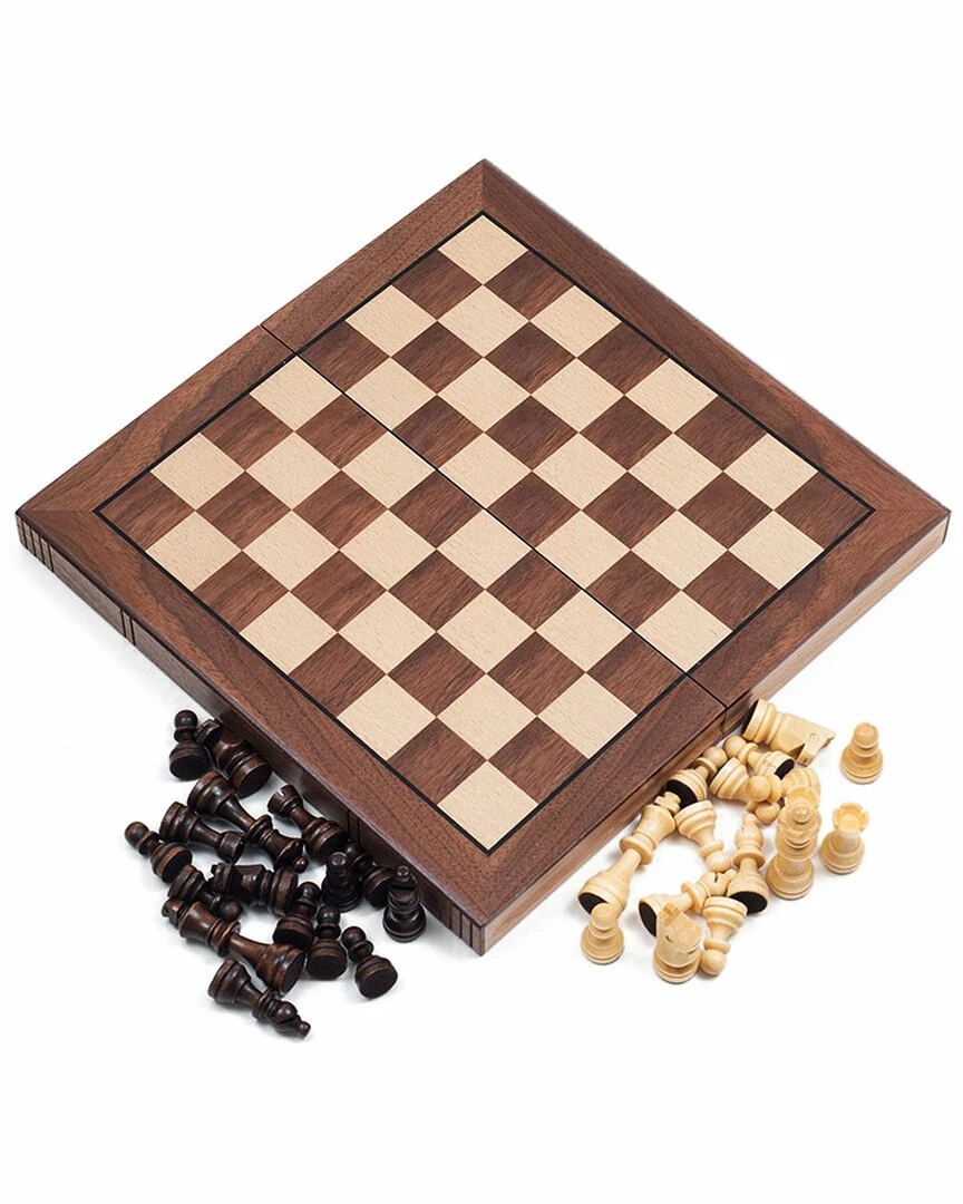 Trademark Chess Board Walnut Fold-Up Book Style Home Games & Giftables