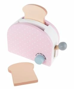 Trademark Wooden Pretend Play Toaster Set Kids Dress Up & Imaginative Play