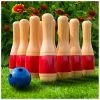 Trademark Hey! Play! 11 Inch Wooden Lawn Bowling Set Kids Sports & Outdoor
