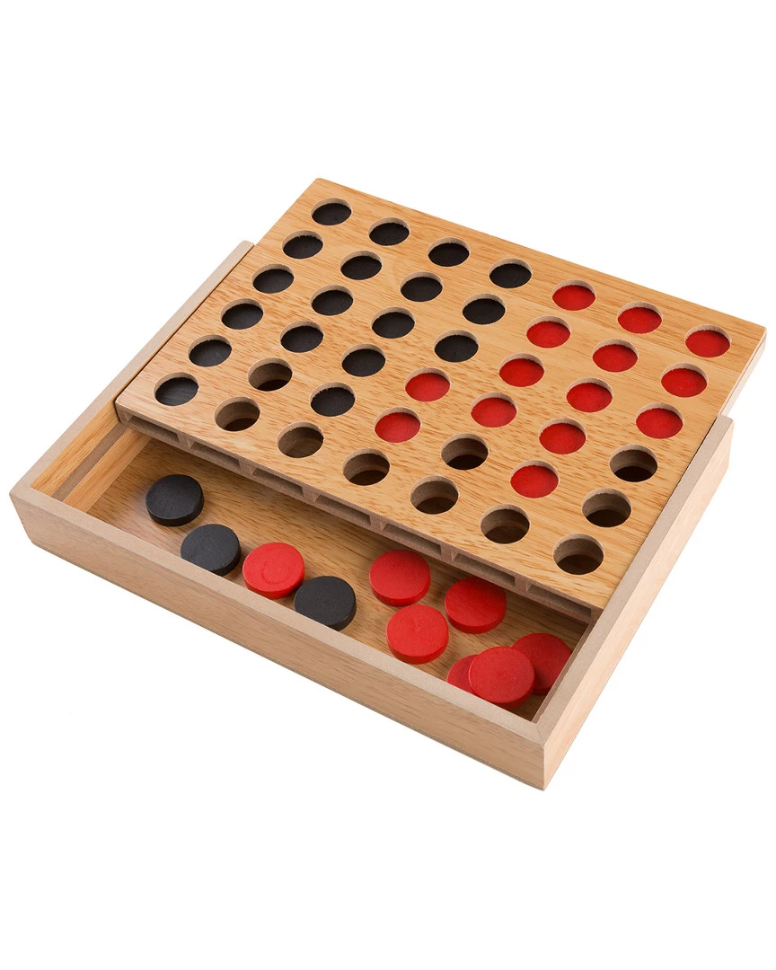 Trademark Hey! Play! Classic Four In A Row Wooden Game Kids Games - Image 2