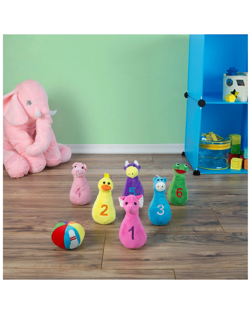 Trademark Hey! Play! Kids Bowling Set With Plush Animal Pins Games - Image 2