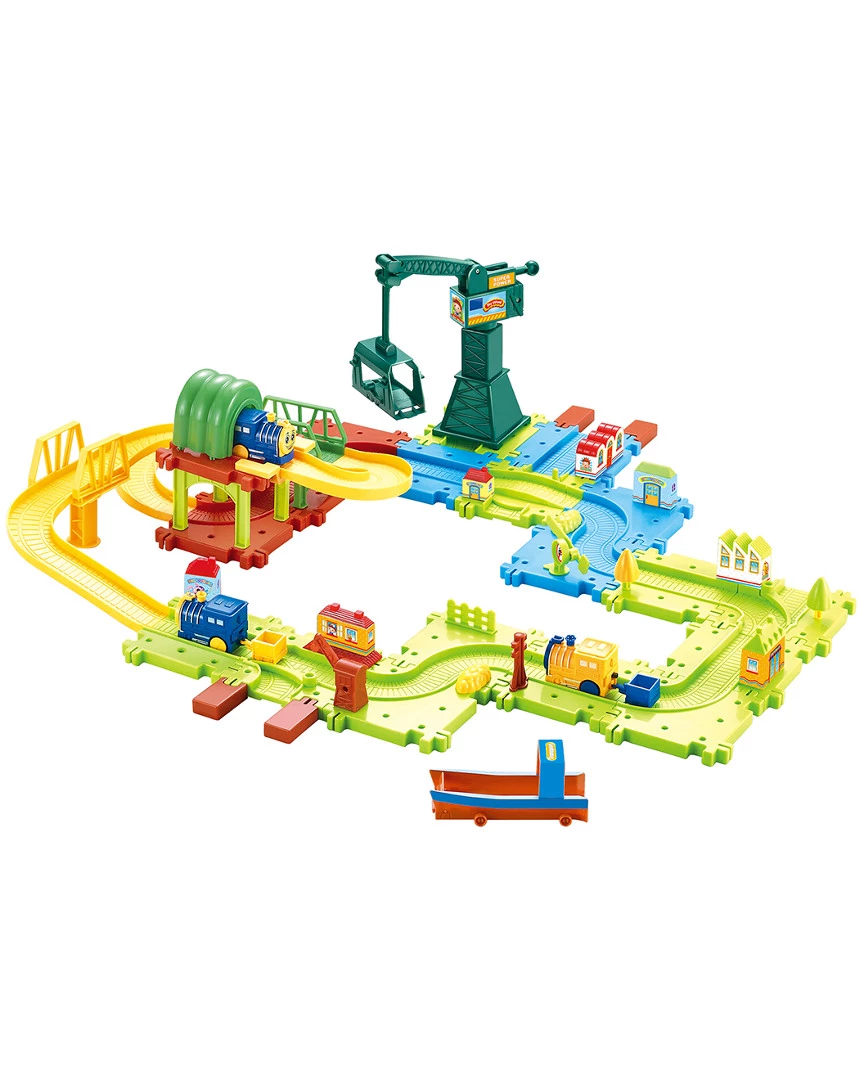 Trademark Hey! Play! Toy Train For Toddlers 58pc Set Kids Building & Play Sets