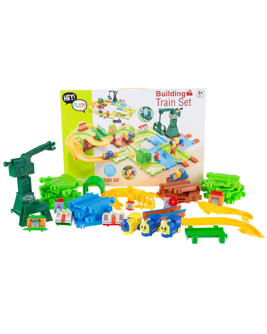 Trademark Hey! Play! Toy Train For Toddlers 58pc Set Kids Building & Play Sets - Image 2