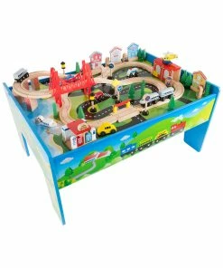 Trademark Wooden Train Set Table By Hey! Play! Kids Building & Play Sets