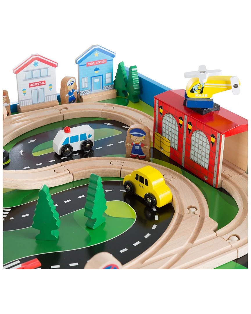 Trademark Wooden Train Set Table By Hey! Play! Kids Building & Play Sets - Image 2